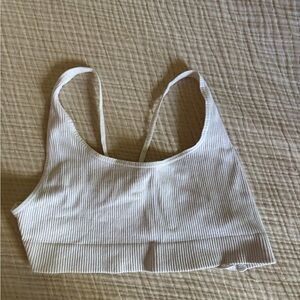 Free People White Ribbed Bra